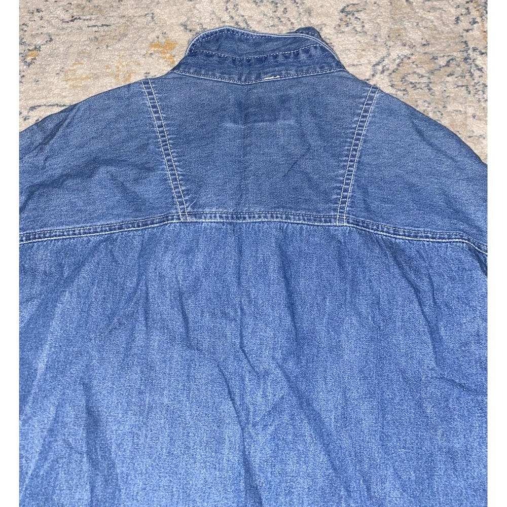Route 66 Blue Jean Long Sleeve Shirt 100% Cotton Size Large - Picture 7 of 7